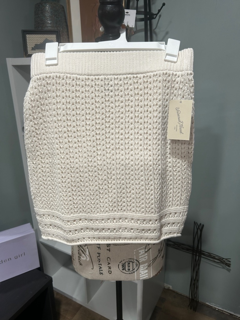 Universal Thread Cream Knit Mini Skirt